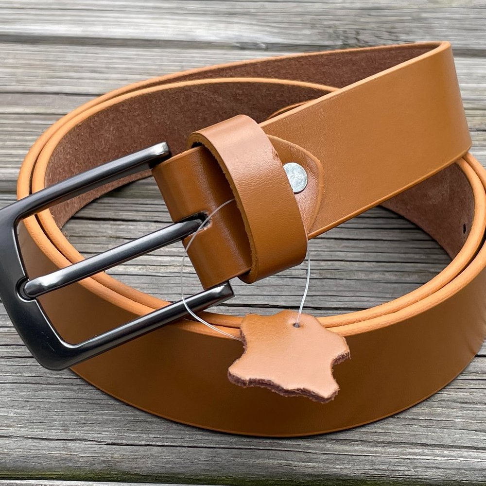 Men's Handmade Leather Belt Brown Size 39/40 Handmade in Pakistan